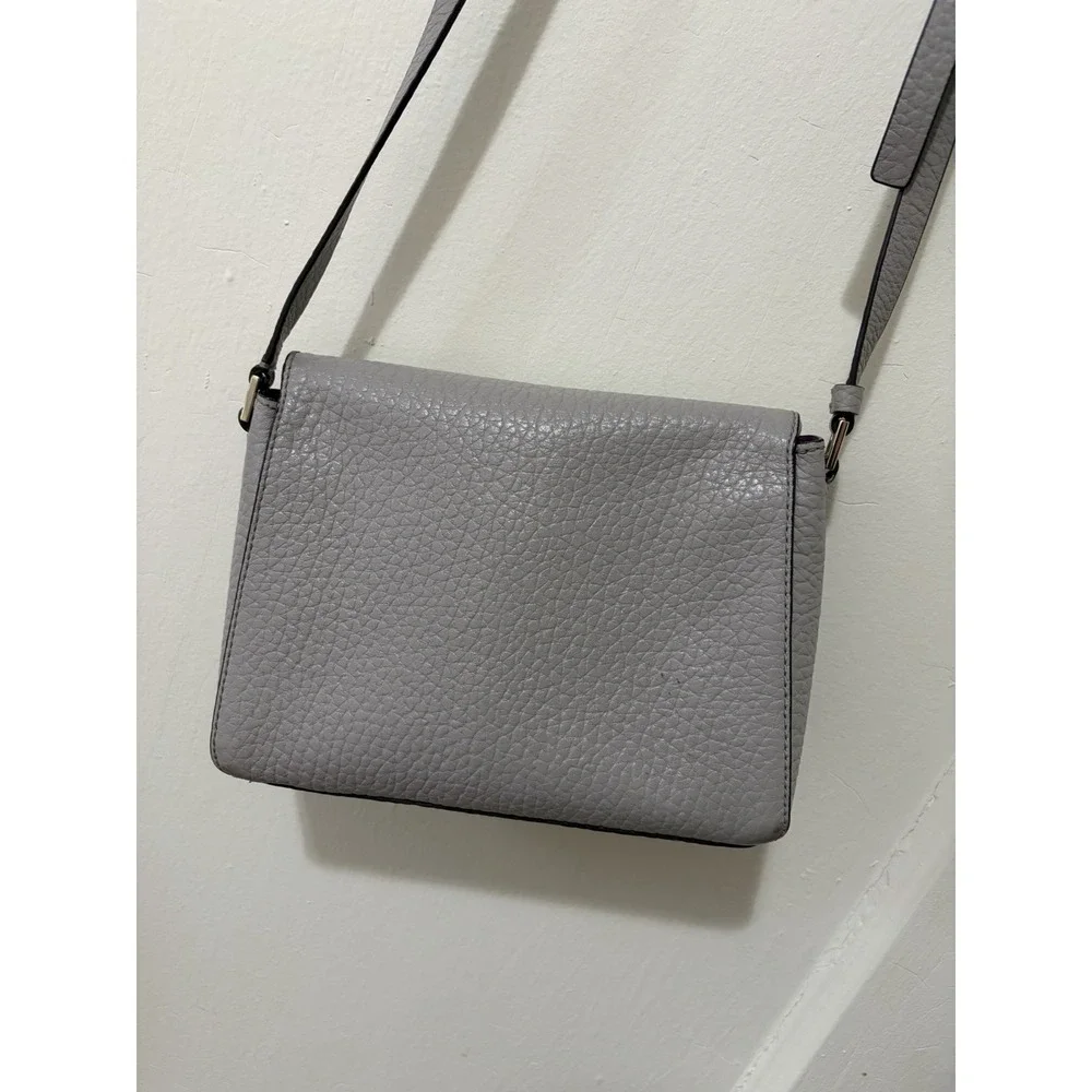 Kate Spade Carter Gray‎ Pebbled Leather Crossbody Bag